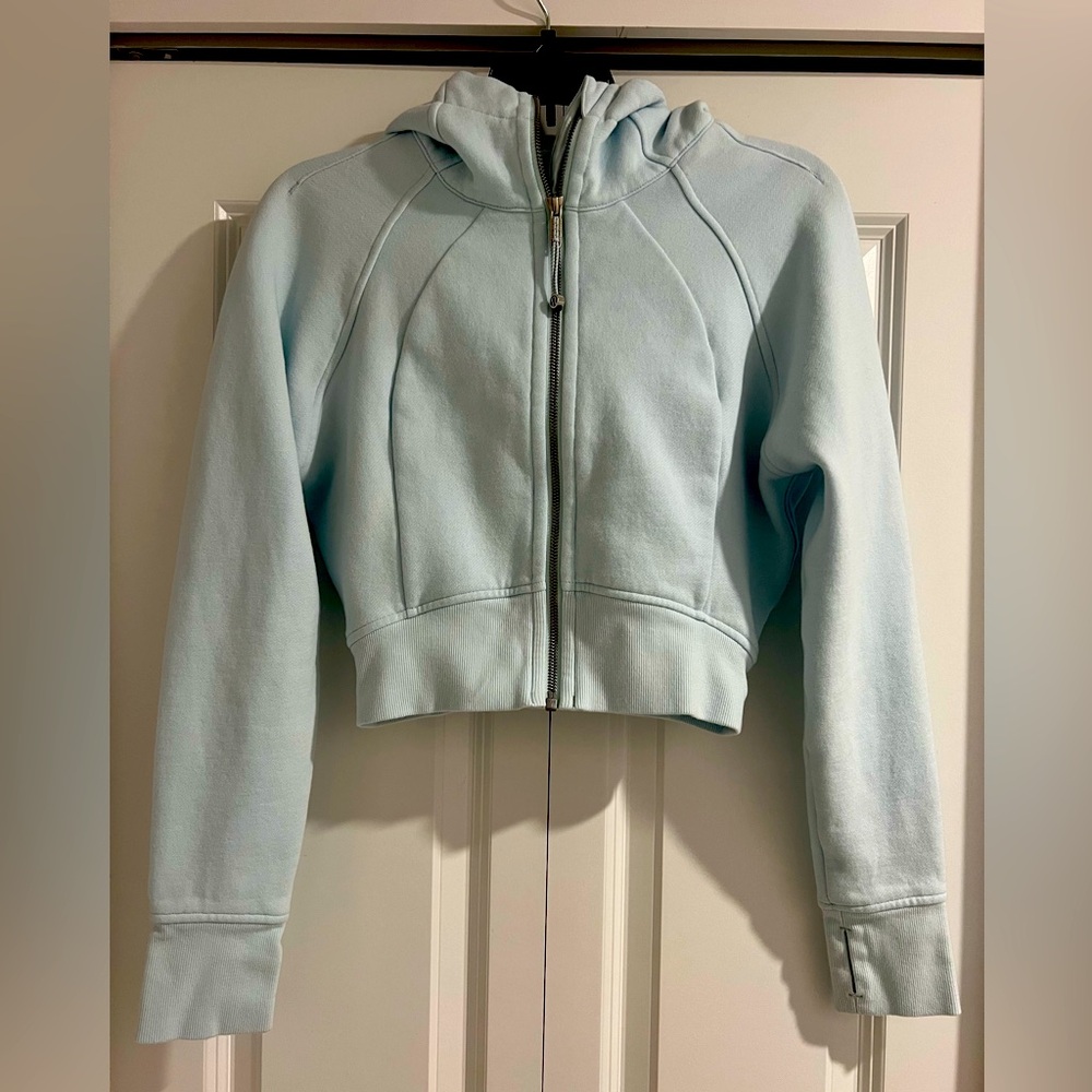 Scuba Full-Zip Cropped Hoodie - Powder Blue Sz 6 (tag removed)